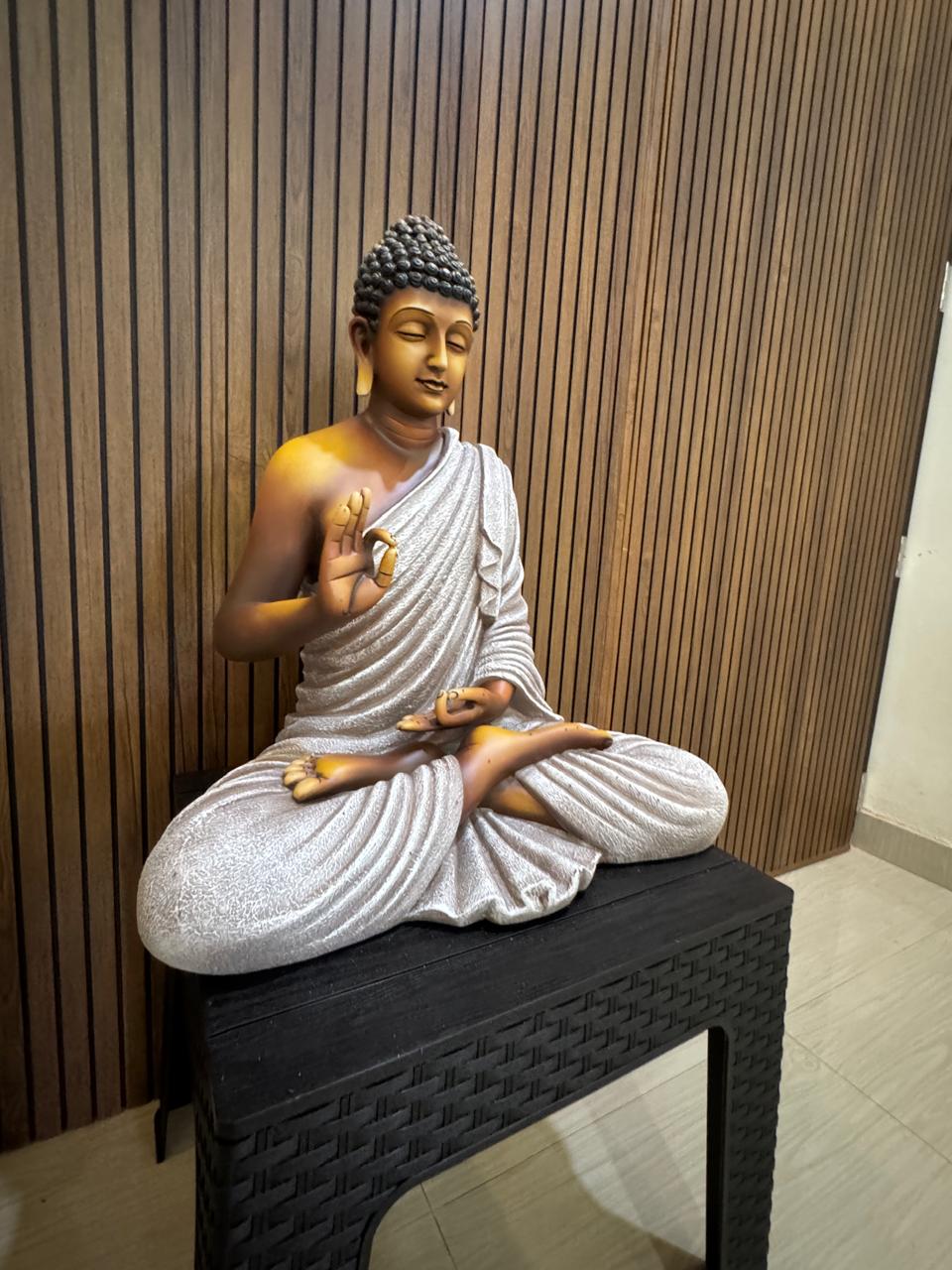 Serene Ayurvedic wellness setting with herbs and oils